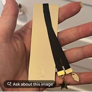 NEW Yves Saint Laurent (YSL) Beauté Gold Bookmark with Black Ribbon